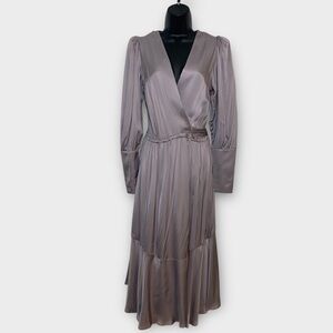 Birgitte Herskind Long Sleeve Harper Midi Dress in Lavender Size 6